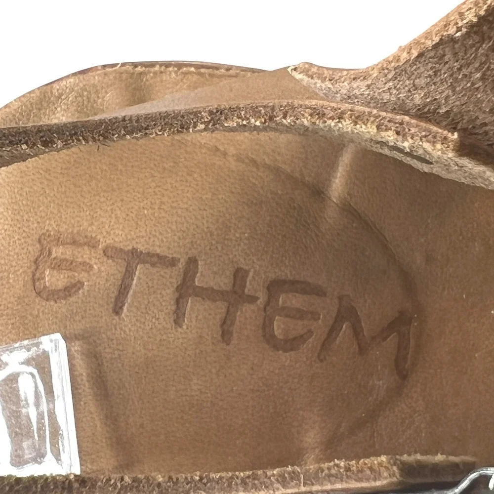 Ethem Wedge Leather Strappy Sandals EU 37 Size 7‎ Tan Multi Boho Open Toe